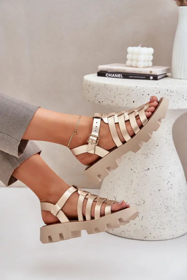 Boto Lewski Shoes Дамски кожени сандали Зазу 3695 златни