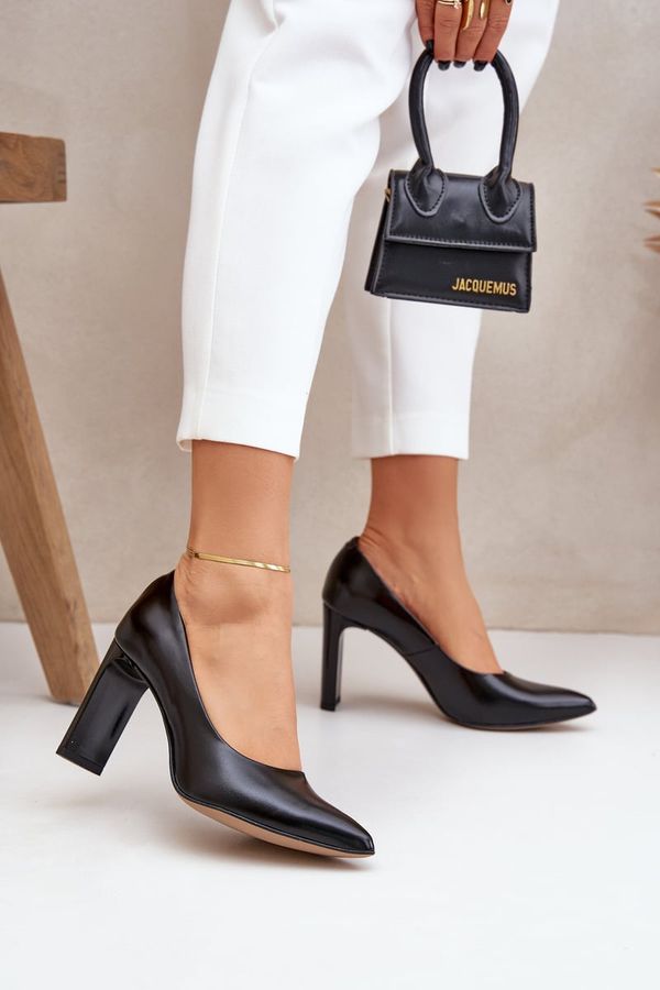 Lewski Shoes Lewski Shoes Елегантни Чепици От Натурална Кожа На Ток Черни Lewski