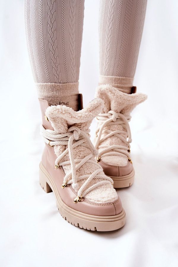 Lewski Shoes Lewski Shoes Кожени ботуши Trapper Tied Lewski Beige 3116