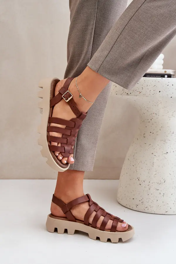 Boto Lewski Shoes Кожени Дамски Сандали Зазу 3695 Кафяви