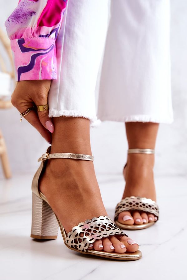 Lewski Shoes Lewski Shoes Кожени Сандали Ажурни Lewski 2869 Златни