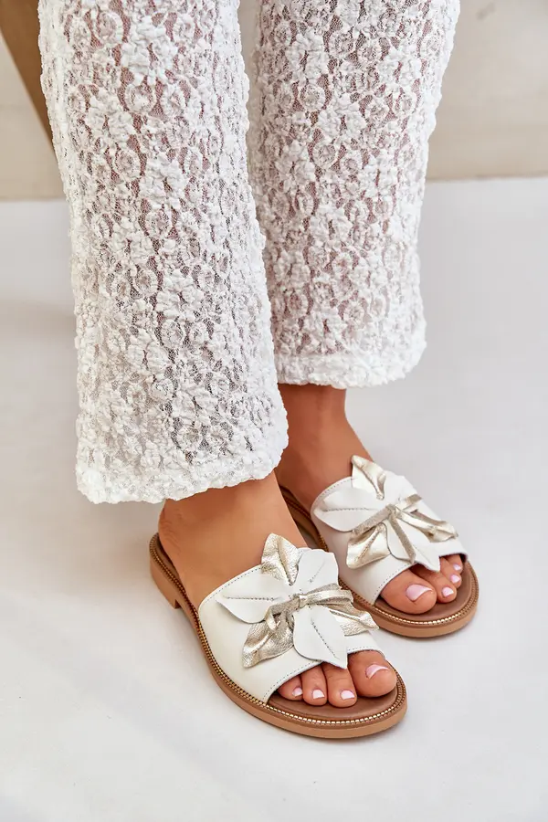 Boto Lewski Shoes Сандали С Декорация Натурална Кожа Зазу 3667 Бели