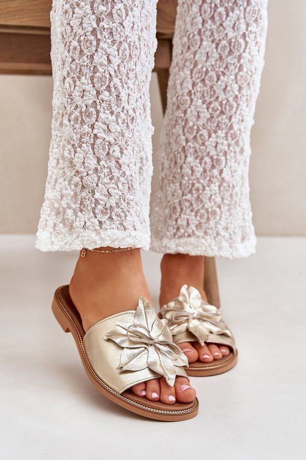 Lewski Shoes Lewski Shoes Сандали С Декорация Натурална Кожа Зазу 3667 Златни