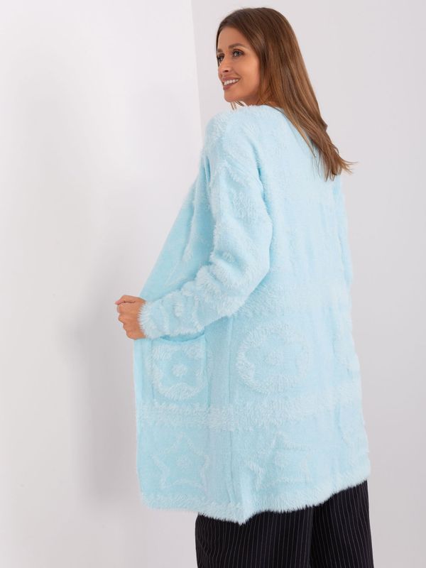 Fashionhunters Light blue patterned women's cardigan