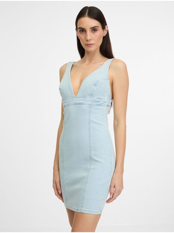 Guess Light blue women's denim mini dress Guess Aida - Women