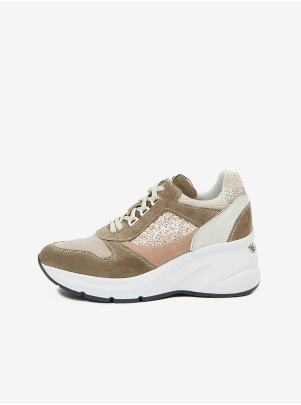 NeroGiardini Light brown leather wedge sneakers NeroGiardini - Women's