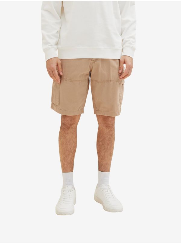 Tom Tailor Light Brown Men's Shorts with Tom Tailor Pockets - Men