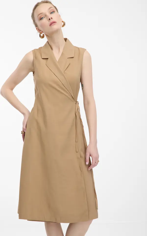 Orsay Light brown women's wrap dress ORSAY