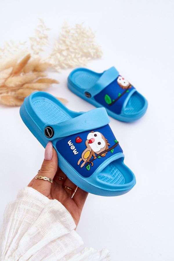 Kesi Light children's slides Animal sandals Blue Rico