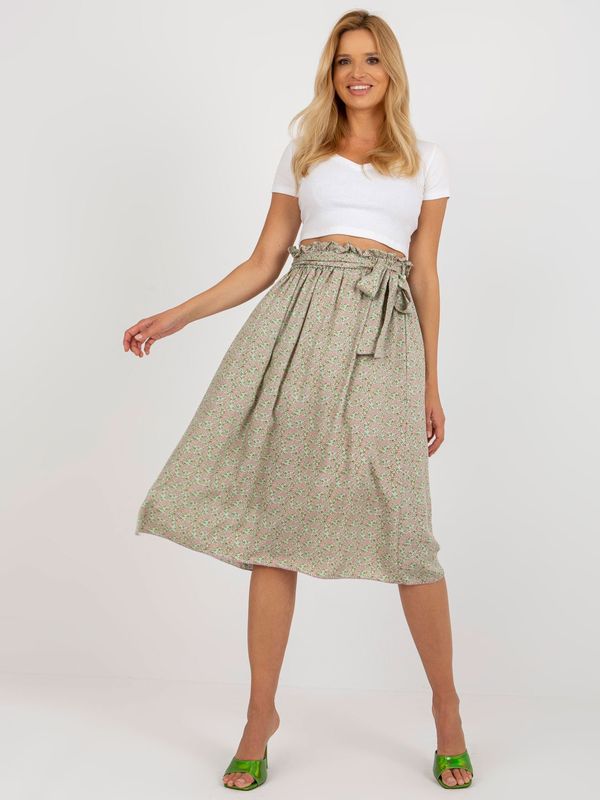 Fashionhunters Light green and pink flowing skirt from RUE PARIS