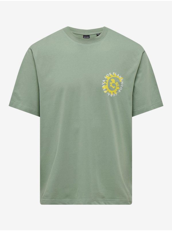 Only Light Green Men's T-Shirt ONLY & SONS Lucian - Men