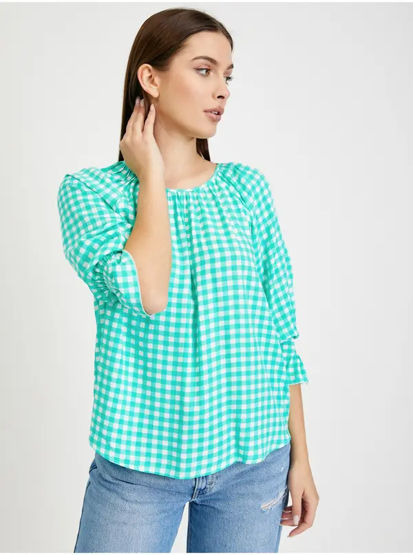 Orsay Light Green Plaid Blouse ORSAY - Women