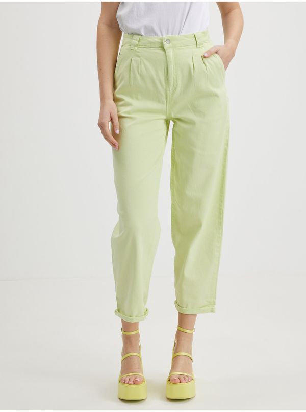 Noisy May Light Green Wide Trousers Noisy May Lou - Women