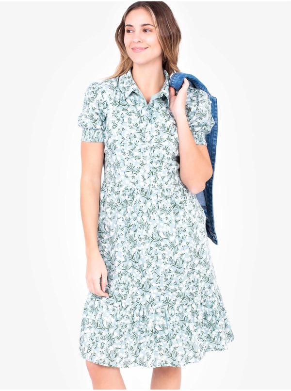 Brakeburn Light Green Women Floral Shirt Dress Brakeburn - Women