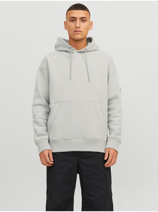 Jack & Jones Light Grey Mens Hoodie Jack & Jones Classic - Men