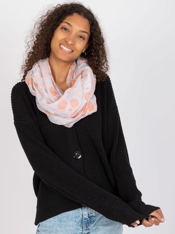 Fashionhunters Light grey scarf with shiny polka dots