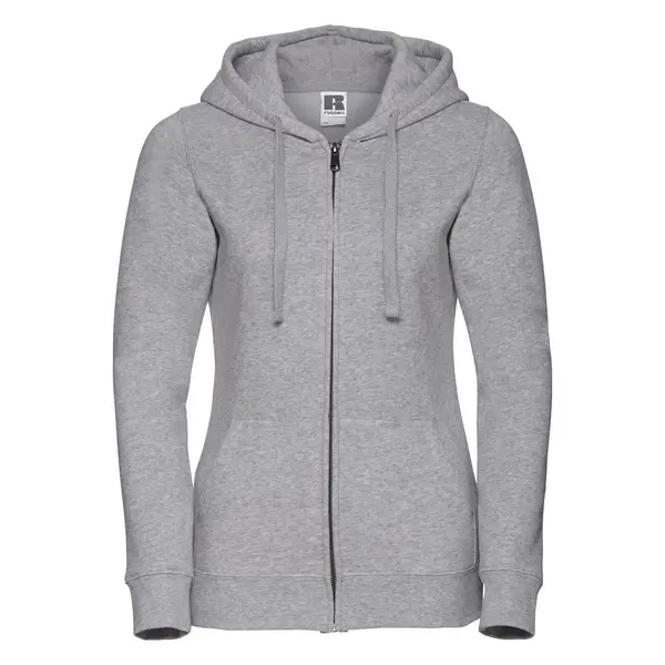 RUSSELL Light grey women's hoodie with Authentic Russell zipper
