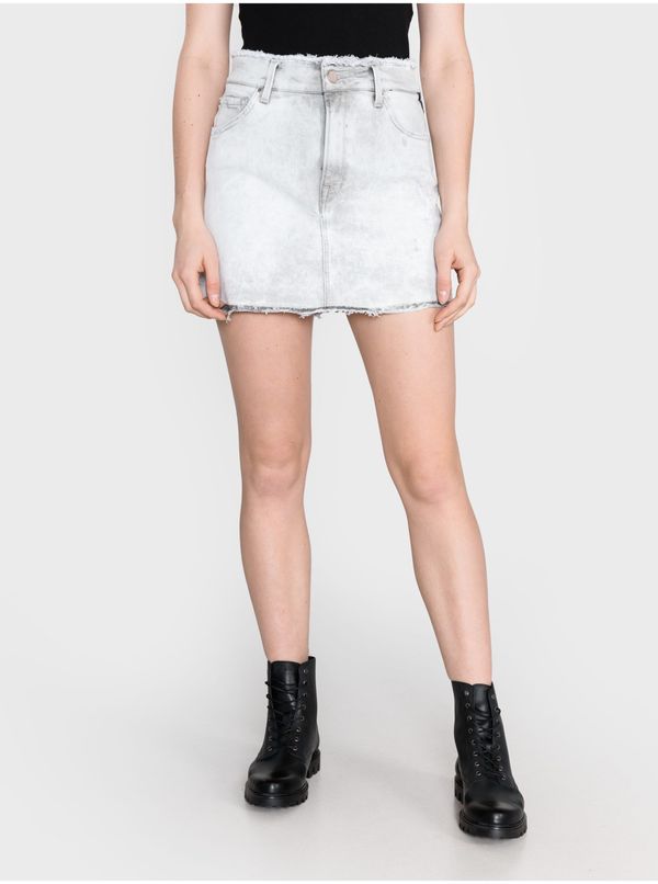 Replay Light grey women's short denim skirt Replay - Women's