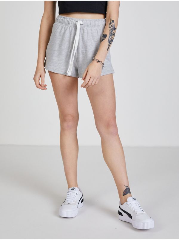 TALLY WEiJL Light Grey Women's Shorts with TALLY WEiJL Tie - Women