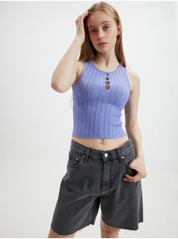 Noisy May Light purple crop top tank top Noisy May Frey - Women