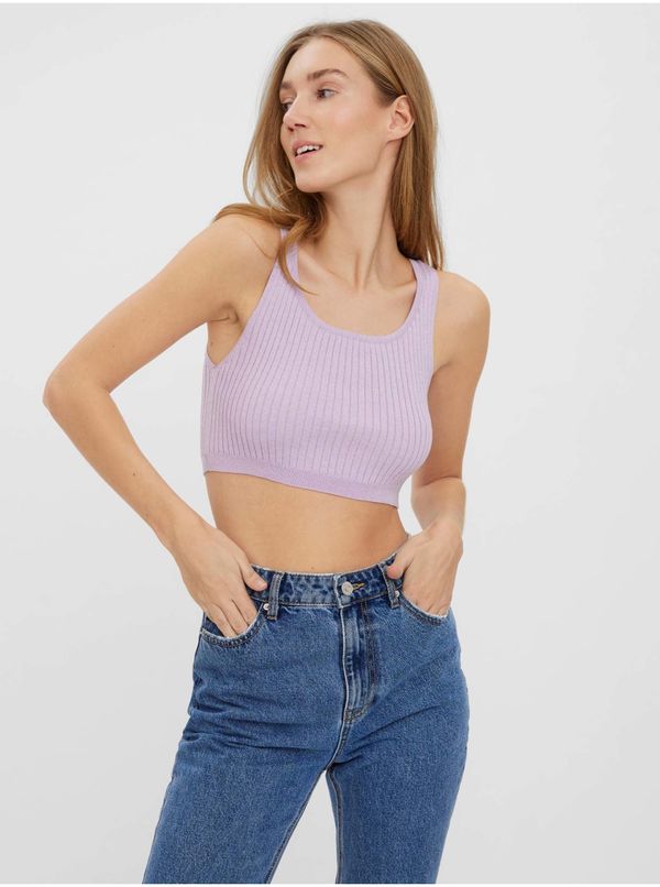 Vero Moda Light purple ribbed crop top VERO MODA Fibly - Women