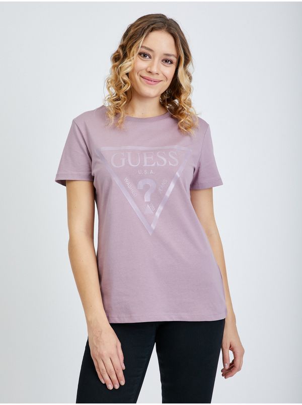 Guess Light Purple Women's T-Shirt Guess Adele - Women