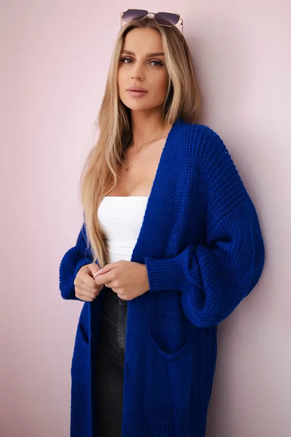 Kesi Włoski Long cardigan cornflower blue
