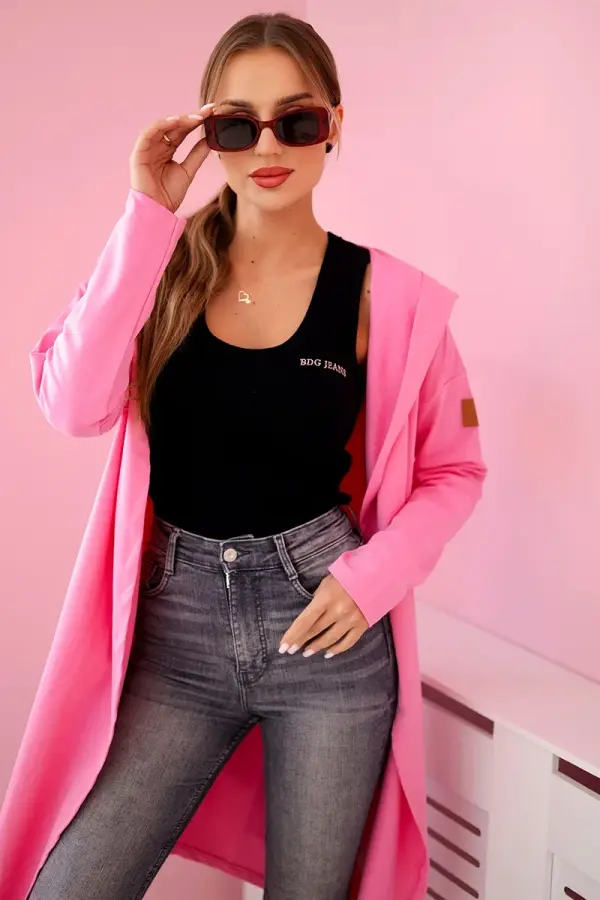 Kesi Long cardigan with hood light pink