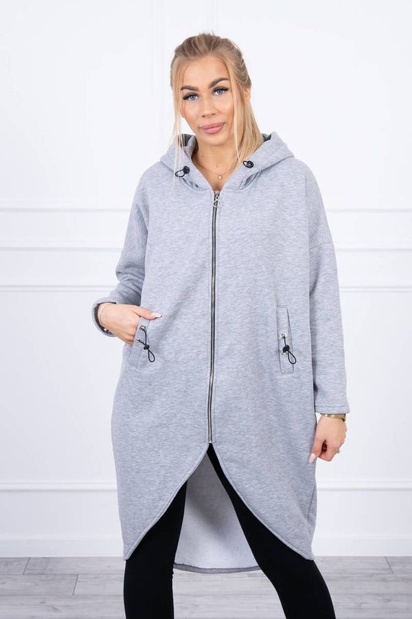 marka niezdefiniowana Long insulated sweatshirt in gray color