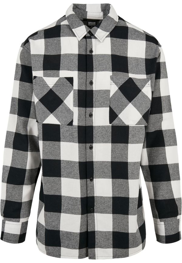Urban Classics Long oversized plaid shirt black/white