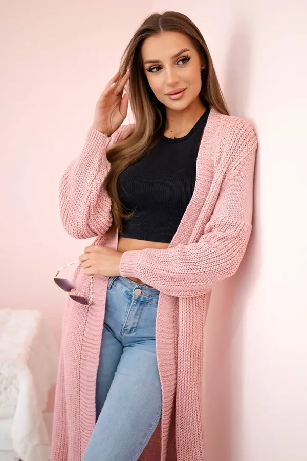 Kesi Long sweater powder pink cardigan