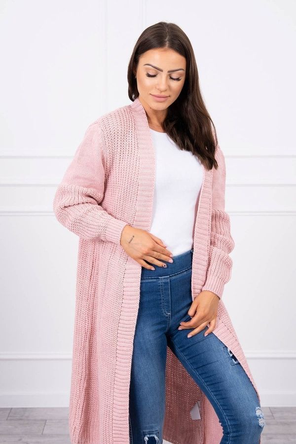 marka niezdefiniowana Long sweater powder pink cardigan