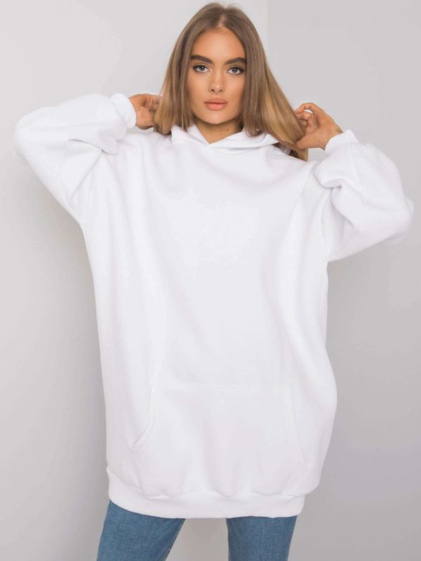 Fashionhunters Long white sweatshirt