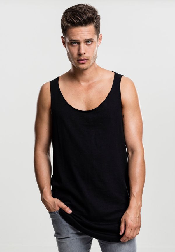UC Men Loose Tank with long shape and open edge black