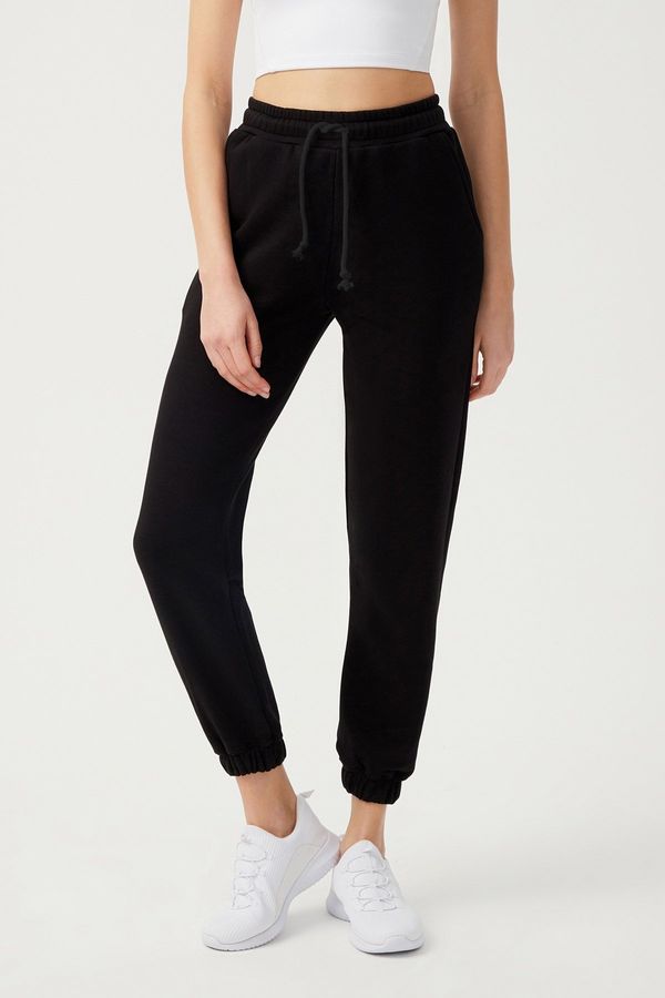 LOS OJOS LOS OJOS Дамски черен джогър панталон с еластични крака