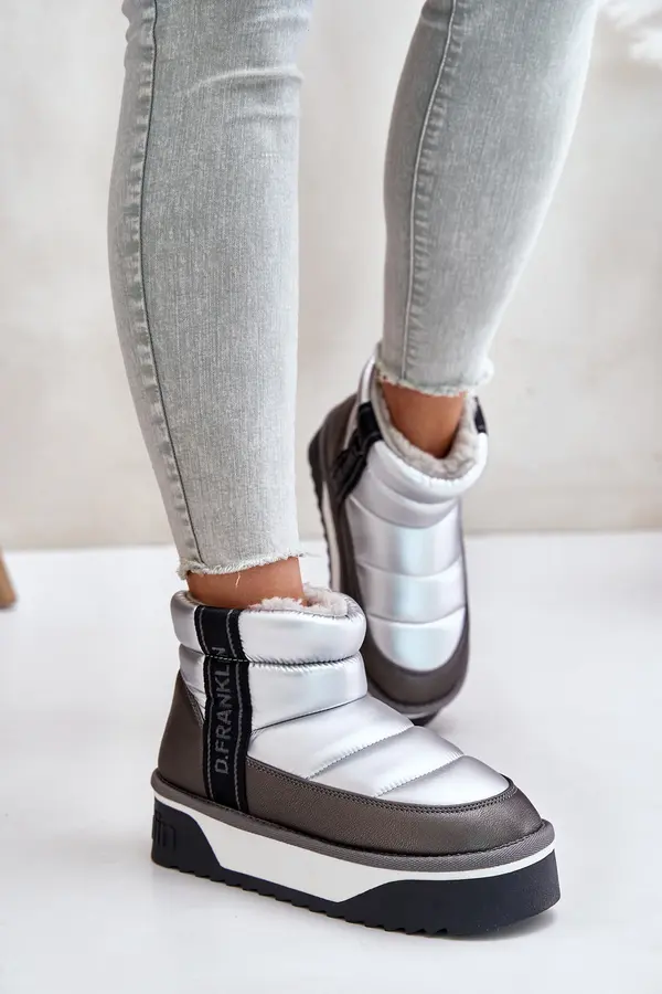 D.Franklin Low snow boots on thick sole D.Franklin Silver