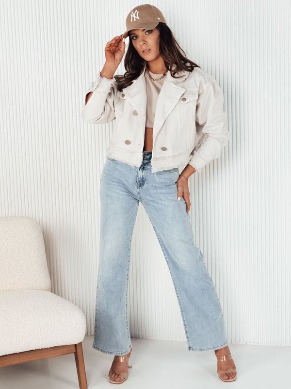 DStreet LUISE women's denim jacket light beige Dstreet