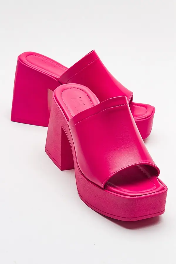 LuviShoes LuviShoes ANSER Women's Fuchsia Heeled Slippers