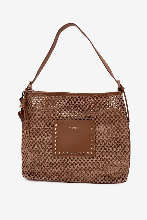 FLORA & CO Лятна чанта Flora&amp;Co с плетен модел