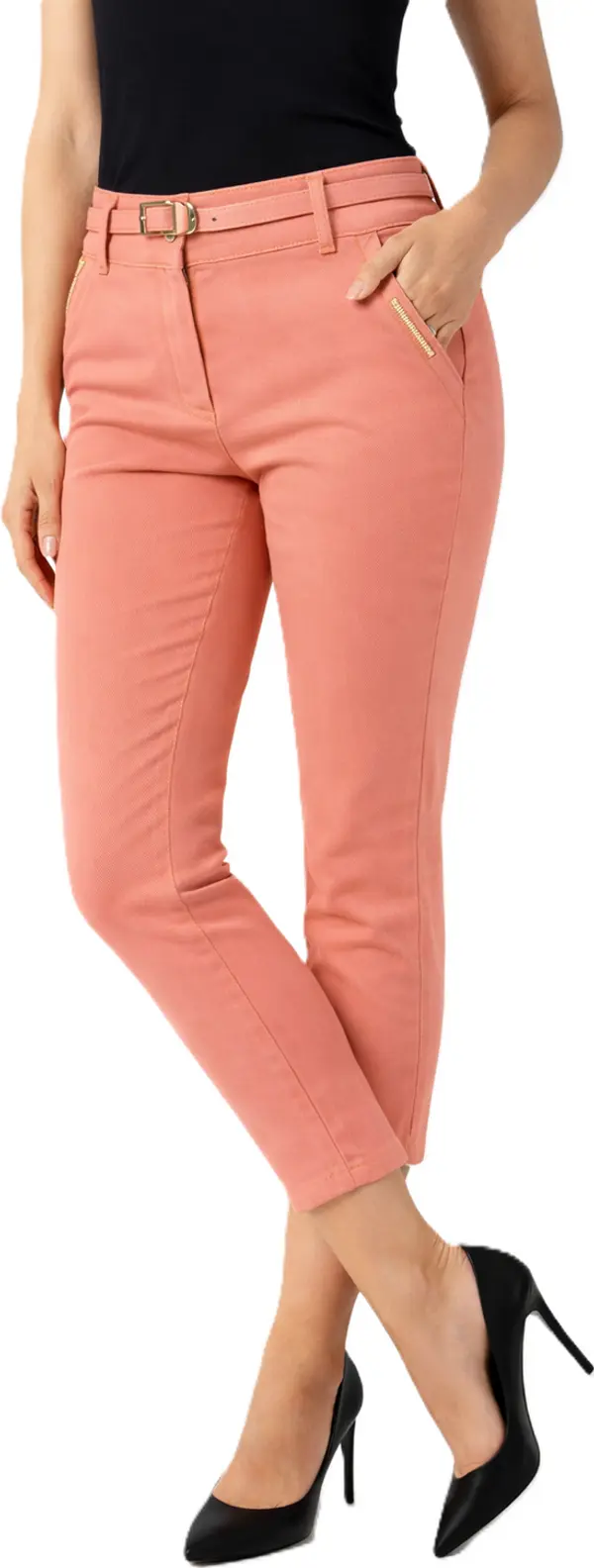 M.Sara M.Sara - Дамски 7/8 чинос панталон с колан