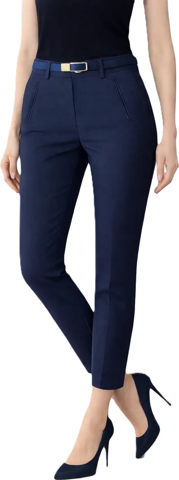 M.Sara M.Sara - Women's 7/8 Chino Trousers + Belt - Dm2896j-11