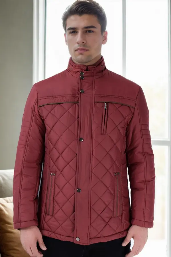 dewberry M8616 DEWBERRY MEN'S COAT-BURGUNDY-1