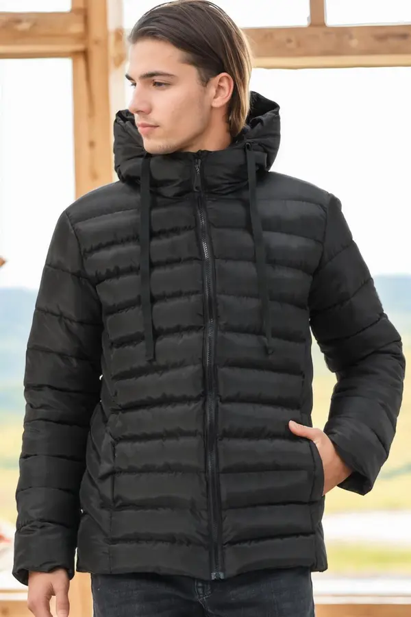 dewberry M8658 DEWBERRY MEN'S COAT-DARK BLACK