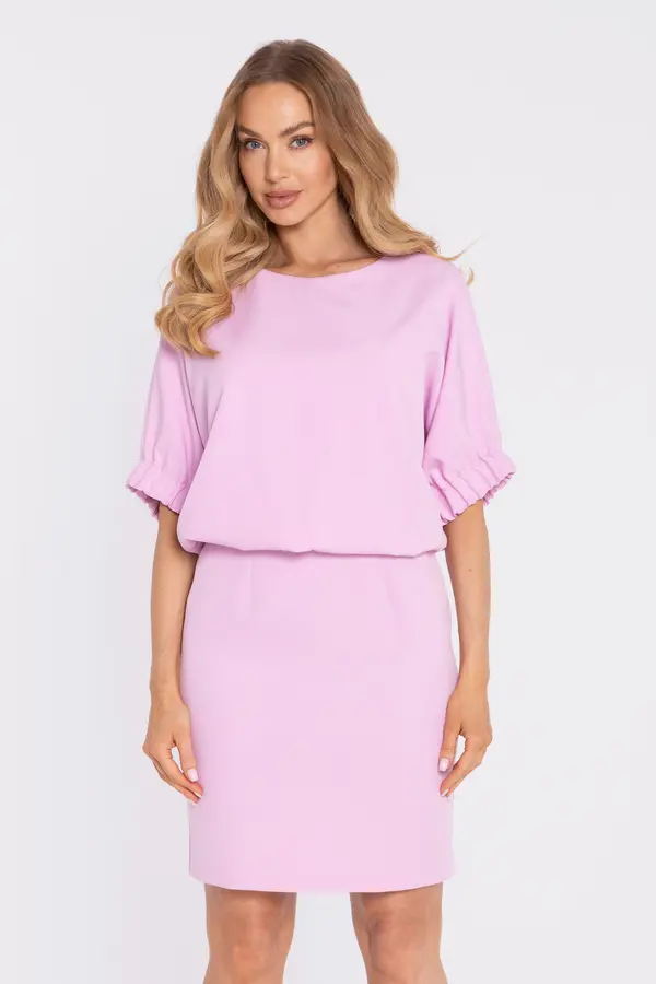 Made Of Emotion Made Of Emotion Woman's Mini dress with a loose top and a back slit - pink