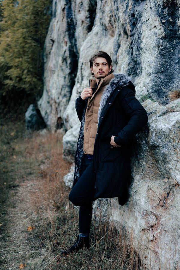 Madmext Madmext черно дълго изкуствено палто 5995