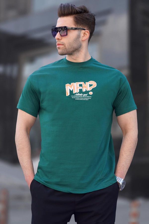 Madmext Madmext Dark Green Men's Printed T-Shirt 6124