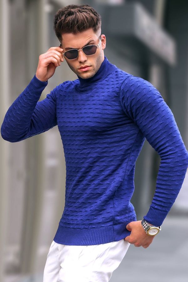 Madmext Madmext Light Navy Blue Turtleneck Knitwear Sweater 5762