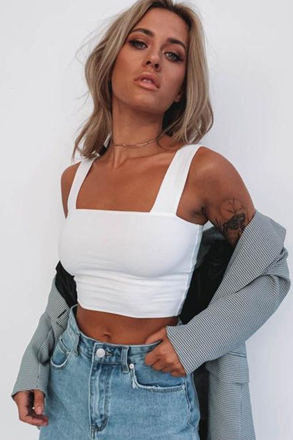 Madmext Madmext Mad Girls White Crop