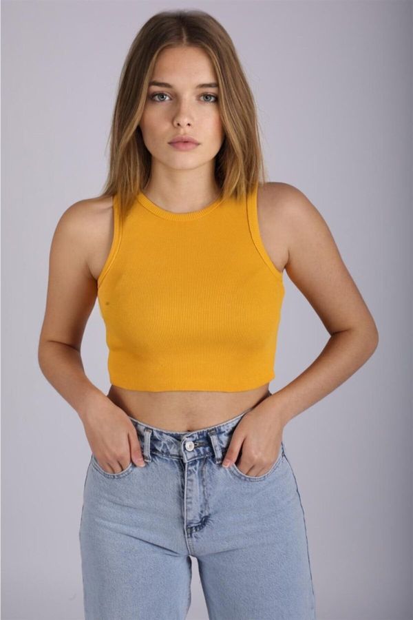 Madmext Madmext Mad Girls Yellow Crop Top