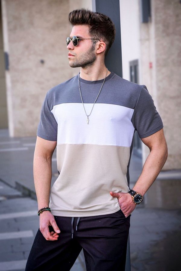 Madmext Madmext Men's Color Block Smoked T-Shirt 5826